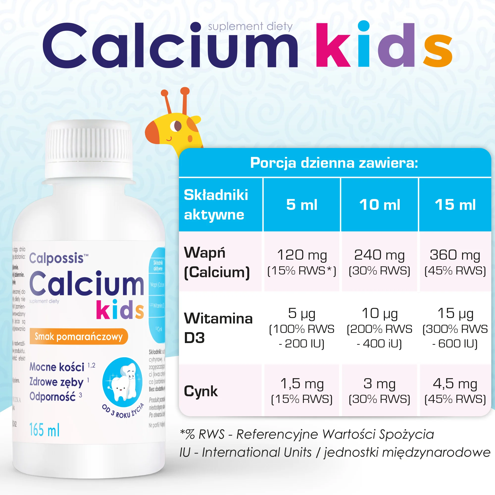 Domowa Apteczka Calpossis Calcium Kids płyn, 165 ml