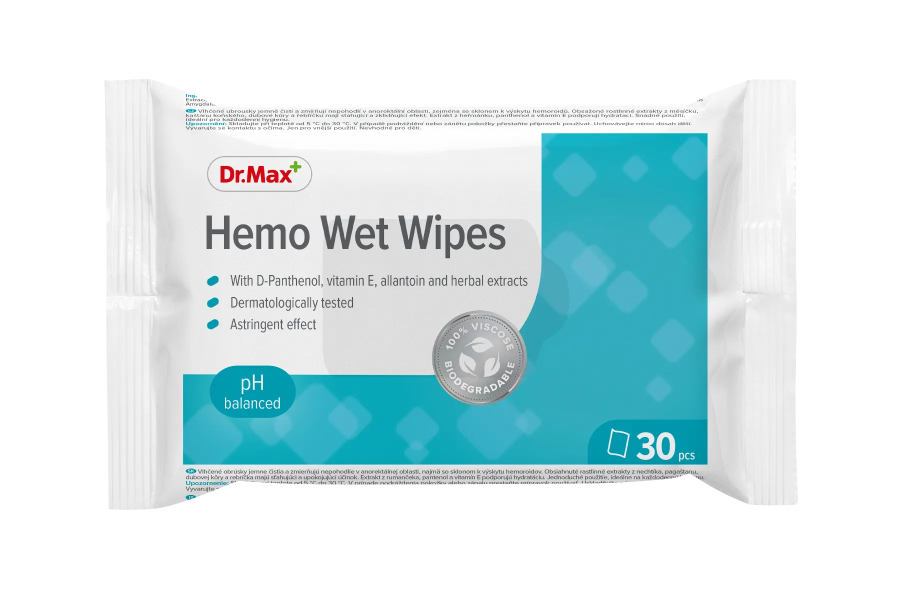 Hemo Wet Wipes Dr.Max, nawilżane chusteczki, 30 sztuk