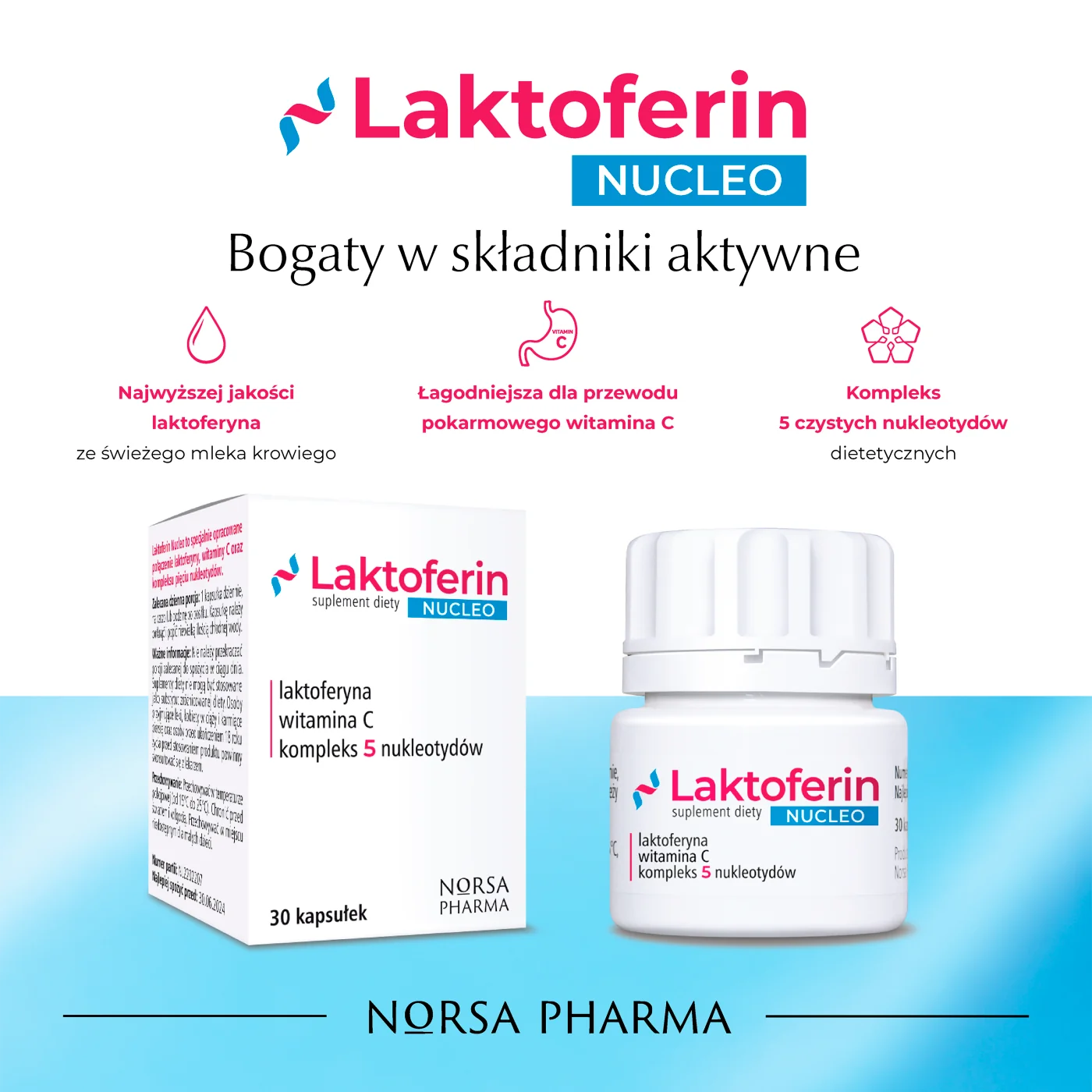 Norsa Pharma Laktoferin Nucleo 30 kapsułek