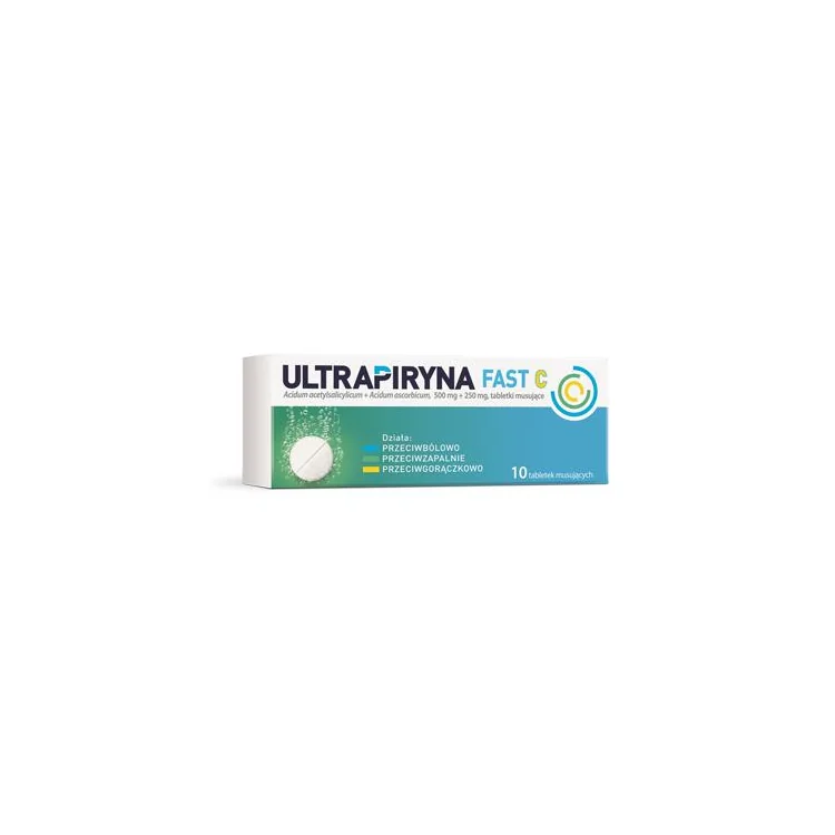 Ultrapiryna Fast C, 0,5g+0,25g 10 tabletek musujących