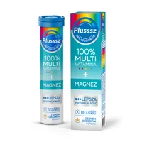 Plusssz 100% Multiwitamina + Magnez, smak mango-pomarańcza, 20 tabletek musujących