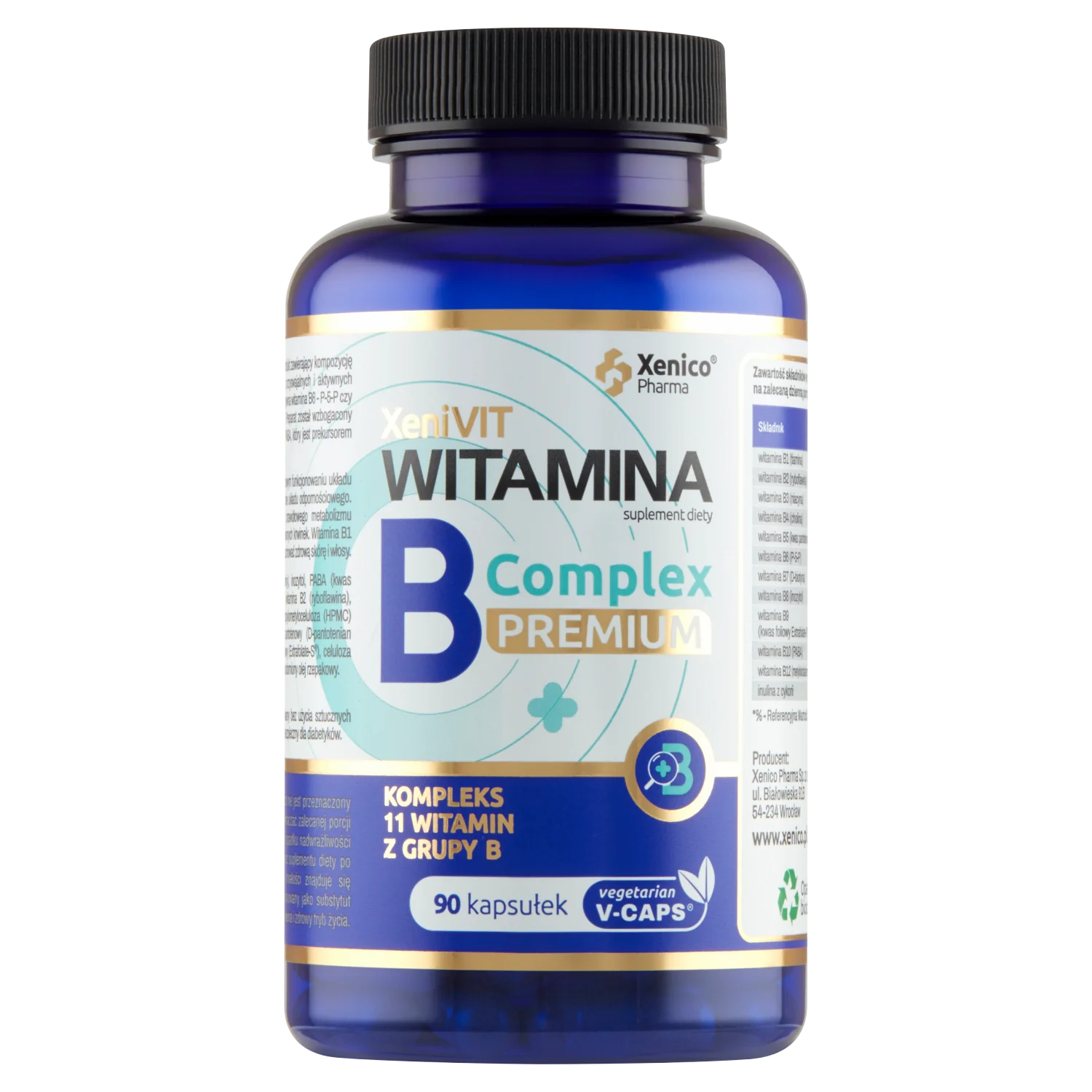 XeniVIT Witamina B Complex Premium suplementy diety, 90 kapsułek