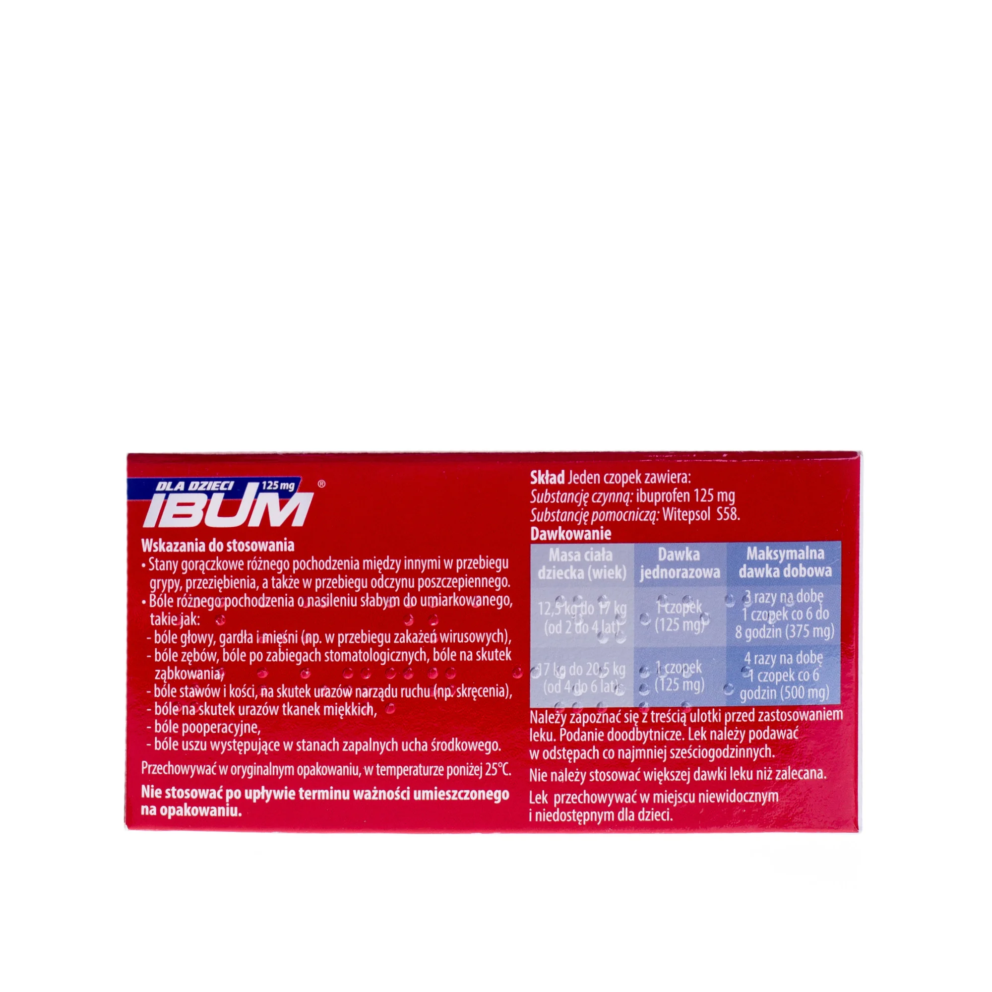 Ibum Tablets Ibum dla dzieci 125 mg 10 czopków| drmax.pl