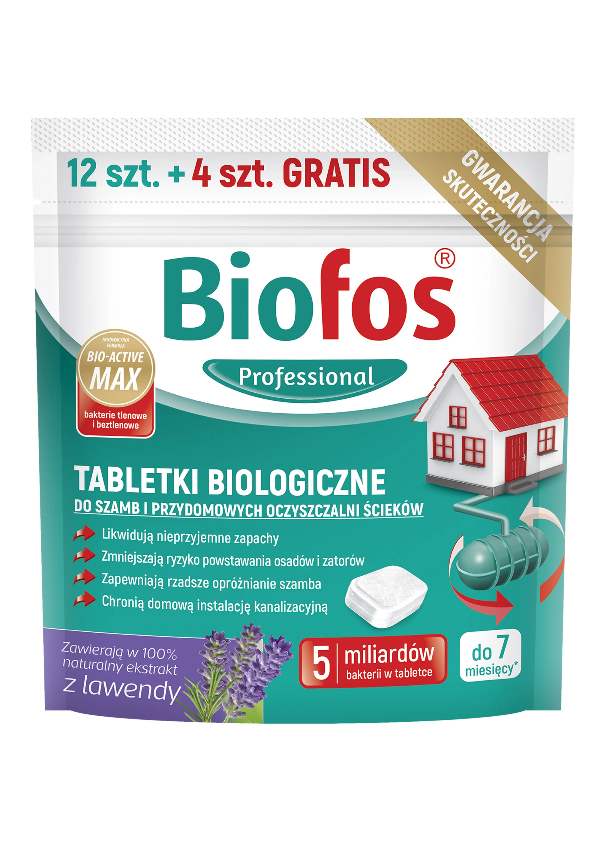 Biofos® Profesional tabletki biologiczne do szamb i przydomowych oczyszczalni ścieków, 320 g
