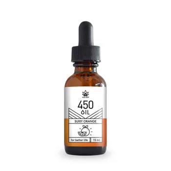 Alba Hemp, olej CBD Sunny Orange 450 mg, 15 ml. Data ważności 2022-08-31 