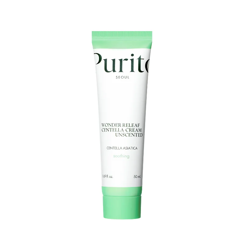 Purito Wonder Releaf Centella bezzapachowy regenerujący krem na bazie wąkroty azjatyckiej, 50 ml