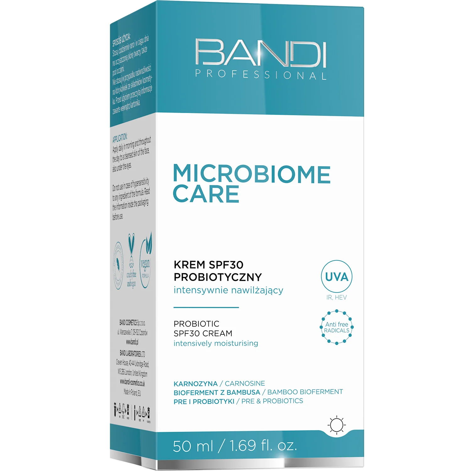 Bandi Microbiome Care krem SPF 30 probiotyczny intensywnie nawilżający, 50 ml