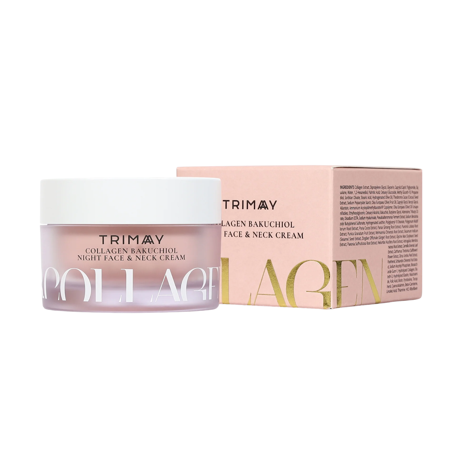 Trimay Collagen krem na noc do twarzy i szyi z kolagenem i bakuchiolem, 50 ml