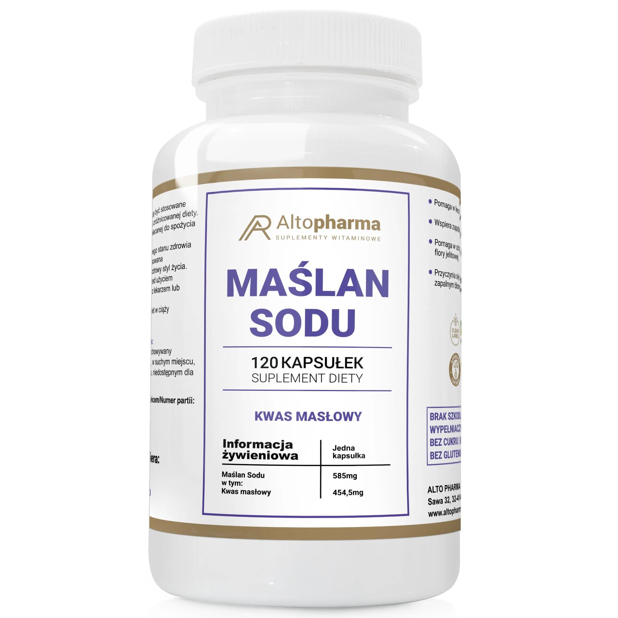 Altopharma Maślan Sodu 120 kapsułek