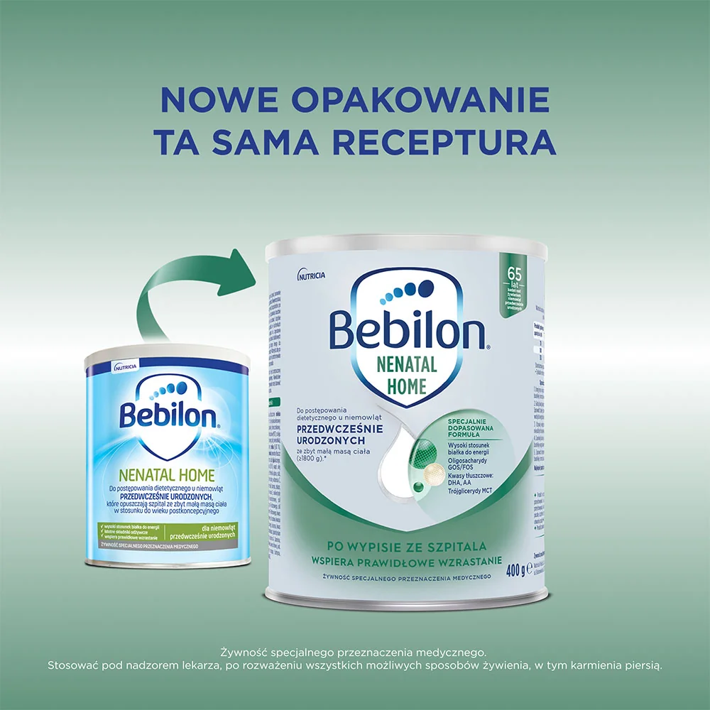 Bebilon Nenatal Home mleko dla niemowląt z niską masą urodzeniową, 400 g