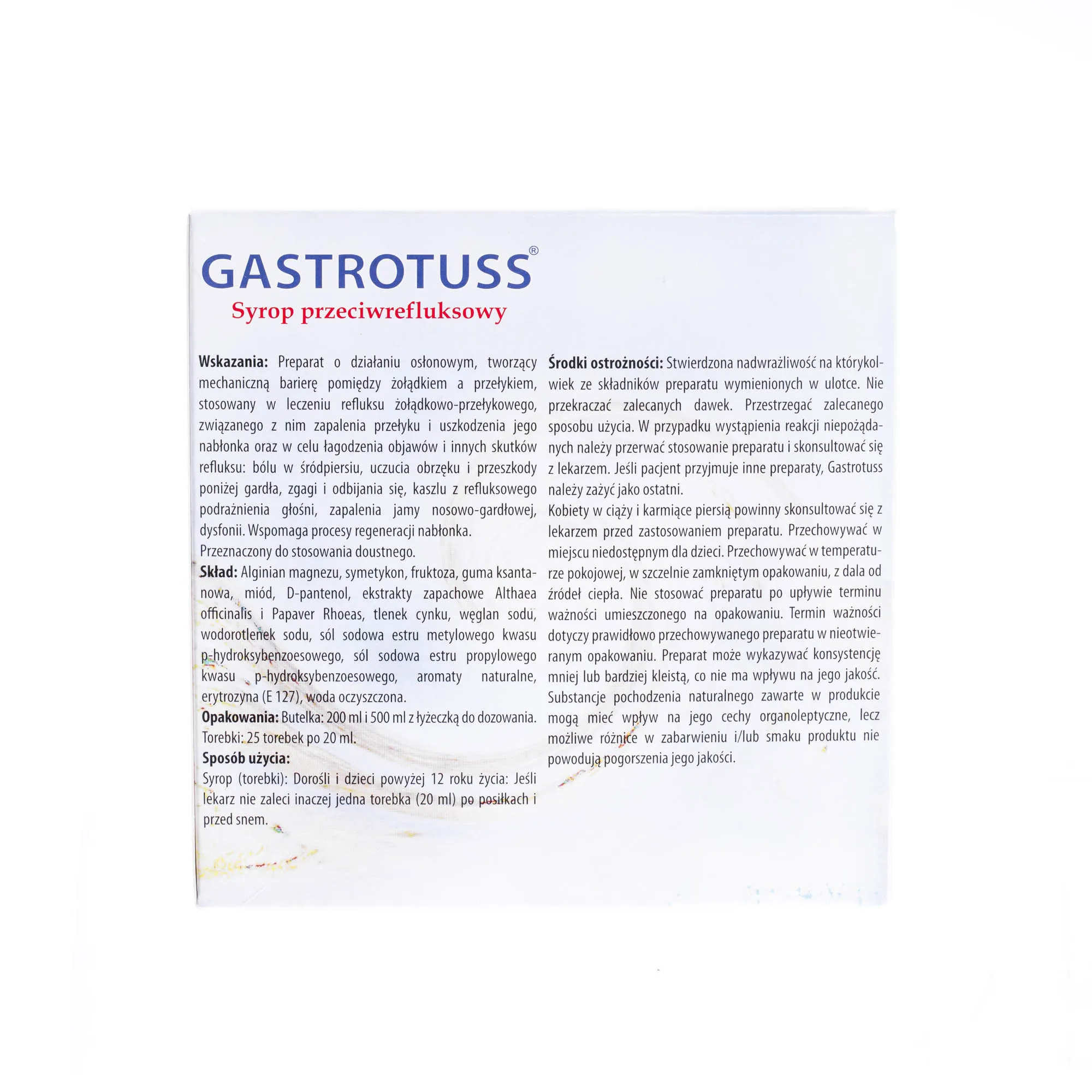 Gastrotuss Syrop p/refluksowi 25 sasz. po 20ml 