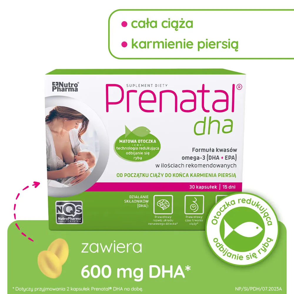 Prenatal DHA suplement diety, 30 kapsułek 