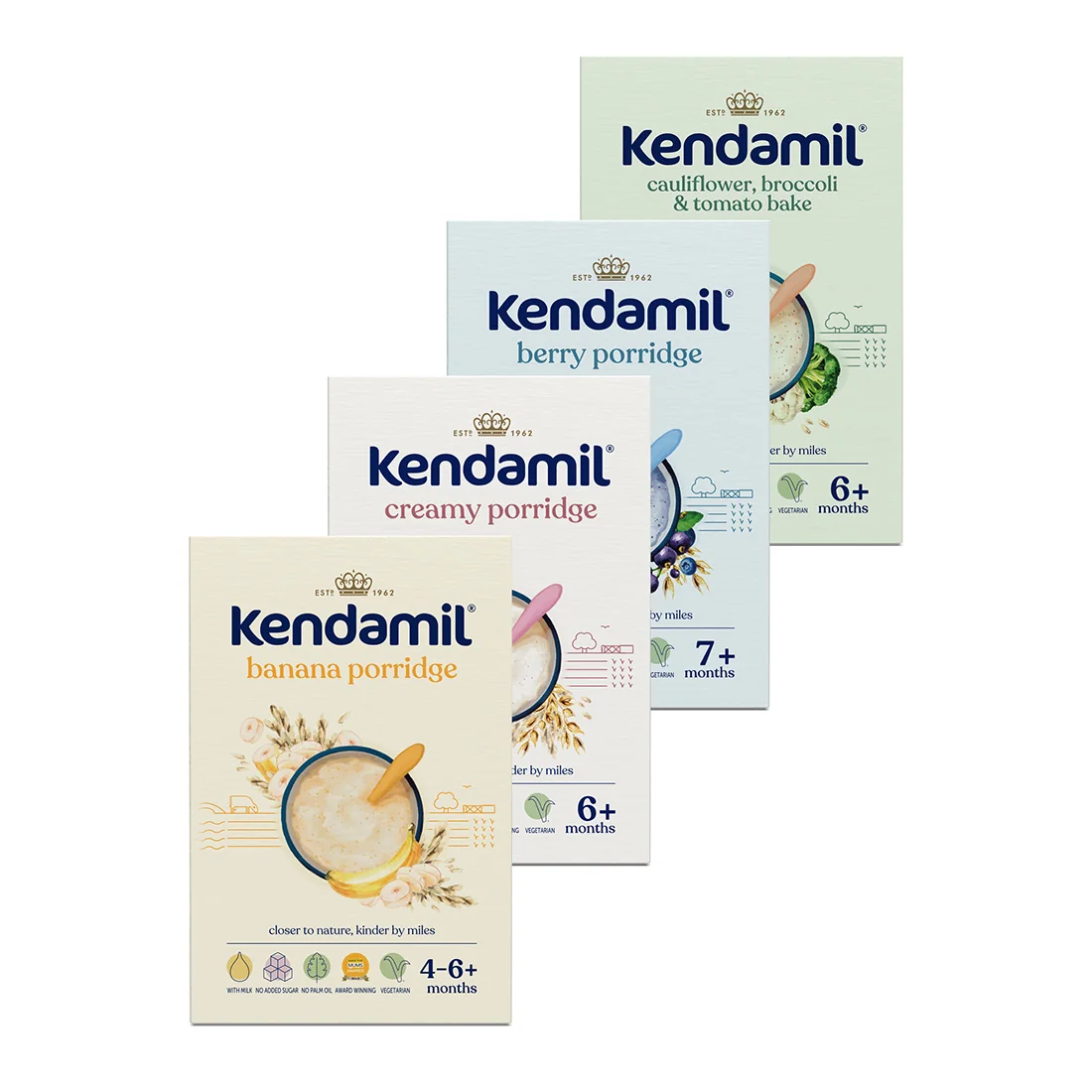 Kendamil kaszki mleczne mix, 4 x 150 g