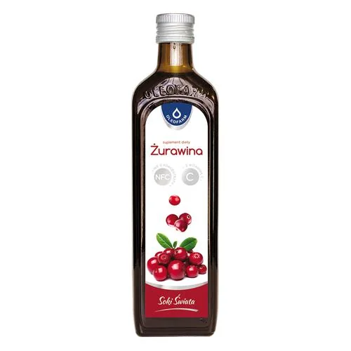 Oleofarm Sok z Żurawiny z Witaminą C suplement diety, 490 ml