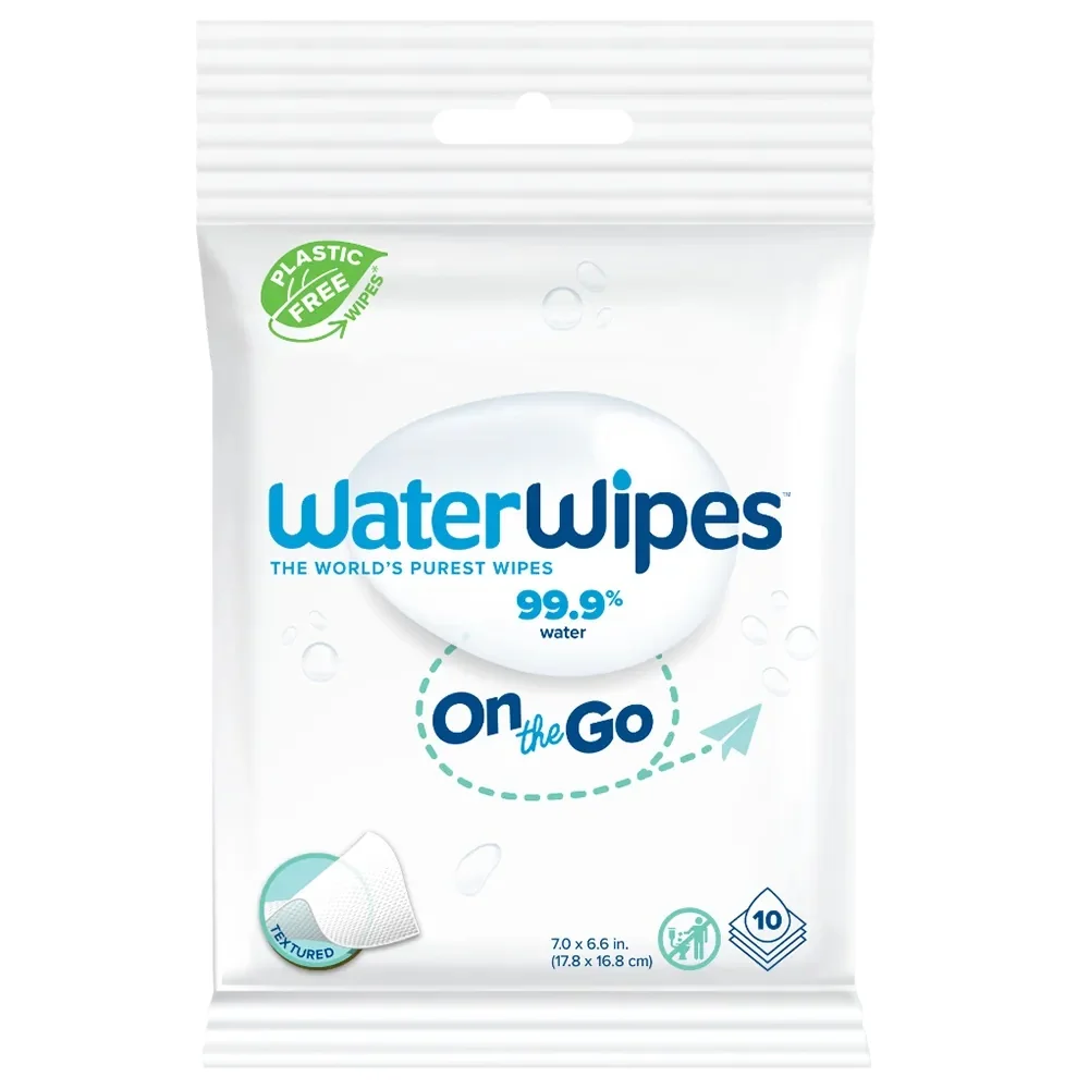 WaterWipes OnTheGo BIO chusteczki nawilżane, odświeżające, 10 sztuk