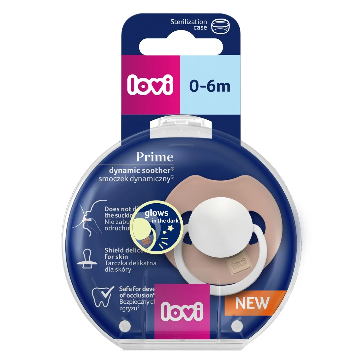 LOVI Prime Smoczek silikonowy dynamiczny 0-6m Blush Glow 1 sztuka