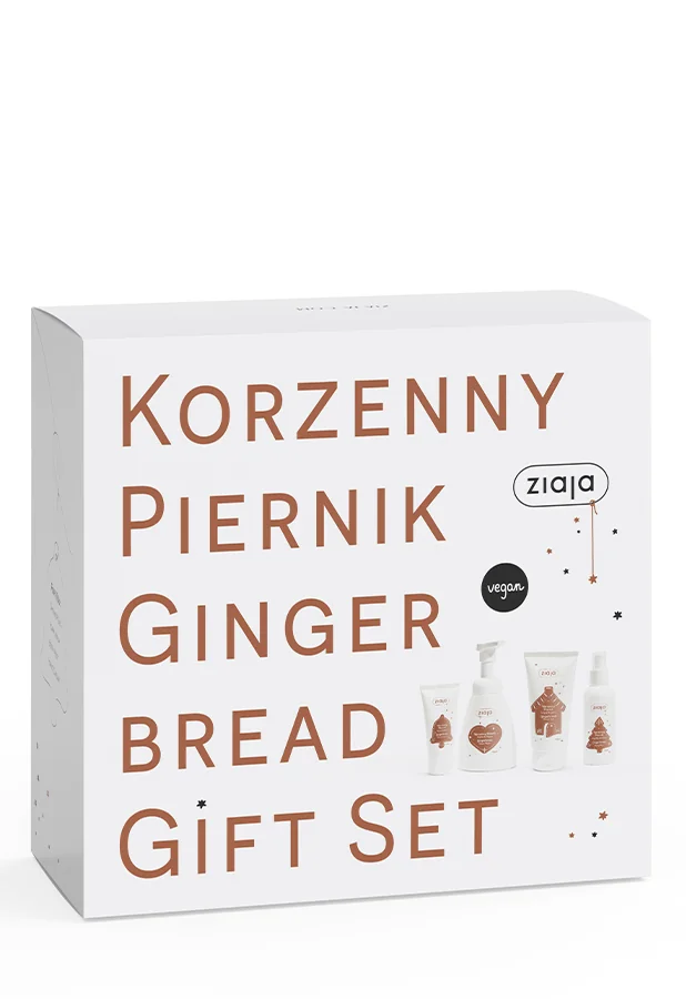 Ziaja Zestaw Korzenny Piernik pianka do mycia, 250 ml + mgiełka do ciała, 100 ml + żel pod prysznic, 160 ml + krem do rąk, 50 ml