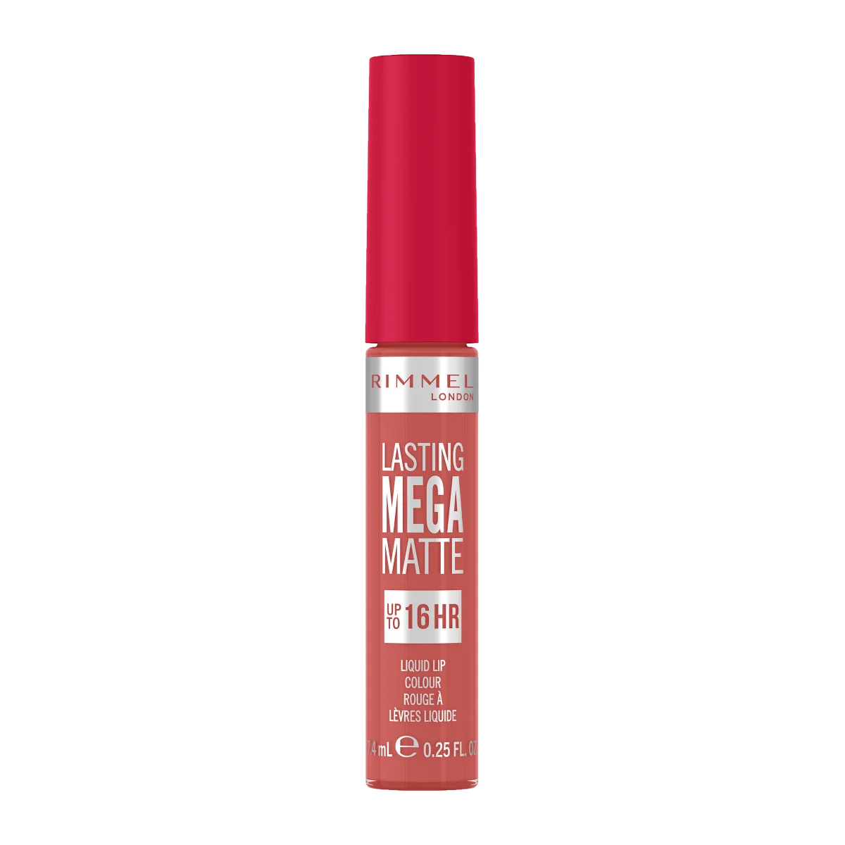 Rimmel Lasting Mega Matte płynna pomadka do ust nr 600 Coral Sass, 7,4 ml