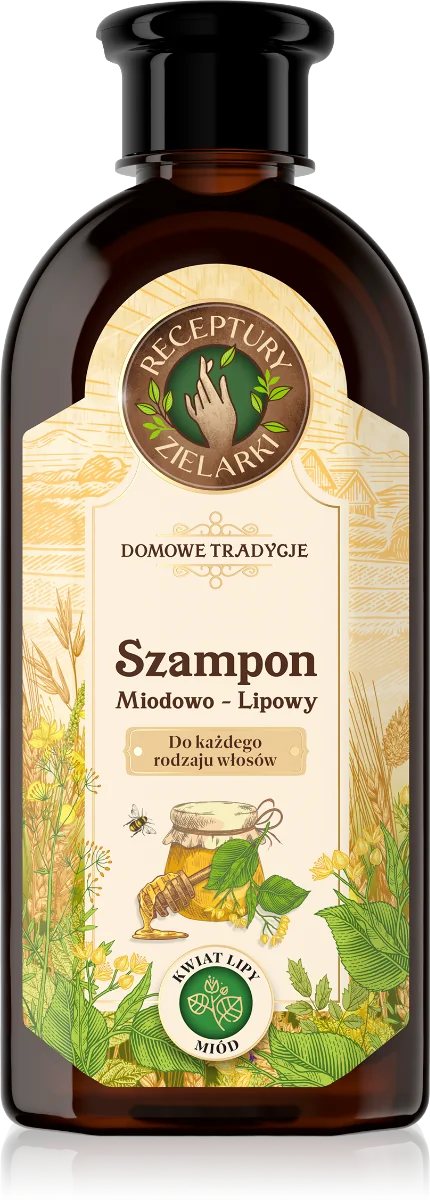 Receptury Zielarki Domowe Tradycje szampon miodowo-lipowy do każdego rodzaju włosów, 350 ml