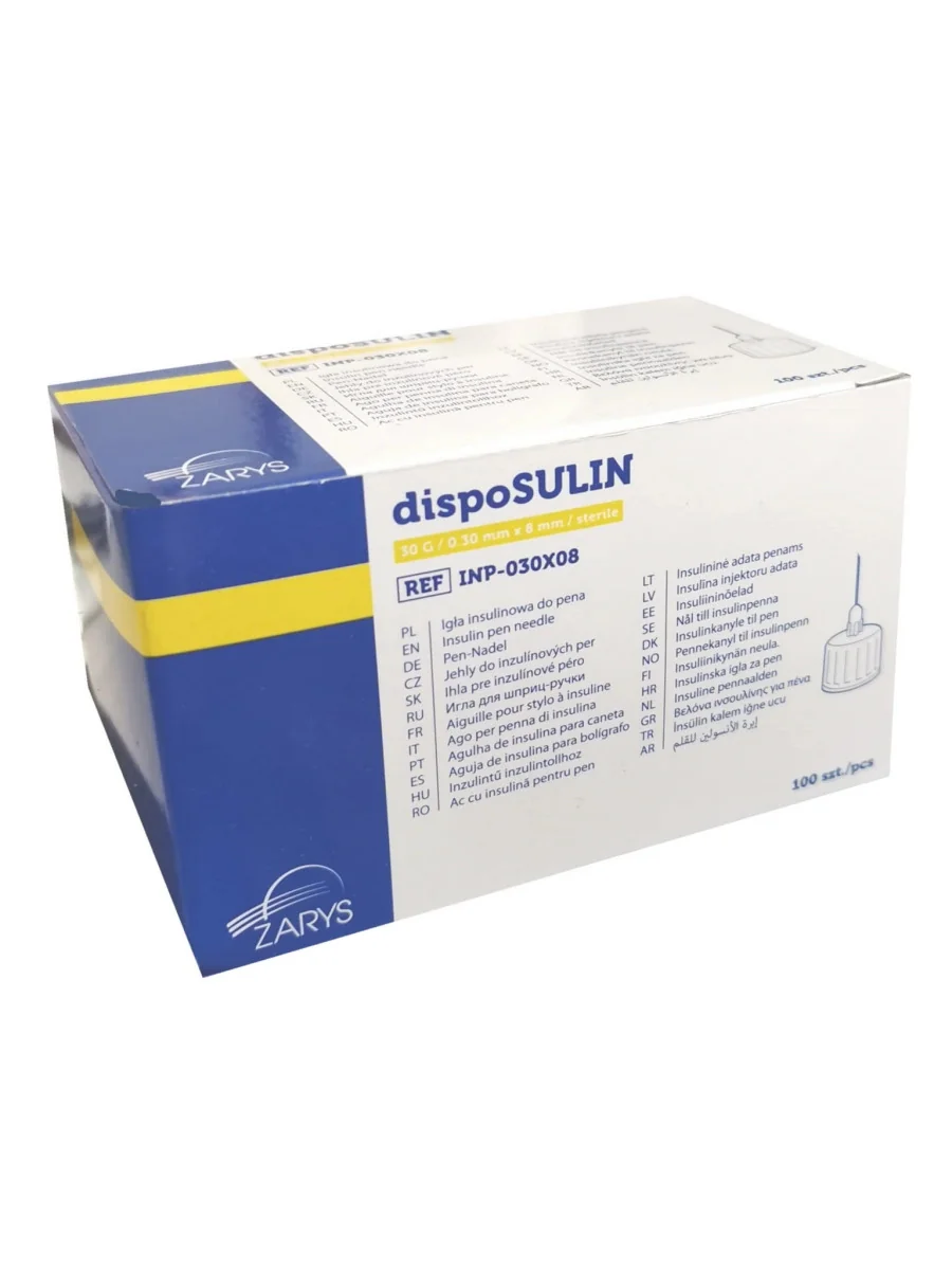 dispoSULIN igły do penów 30G 0,30x8mm, 100 sztuk