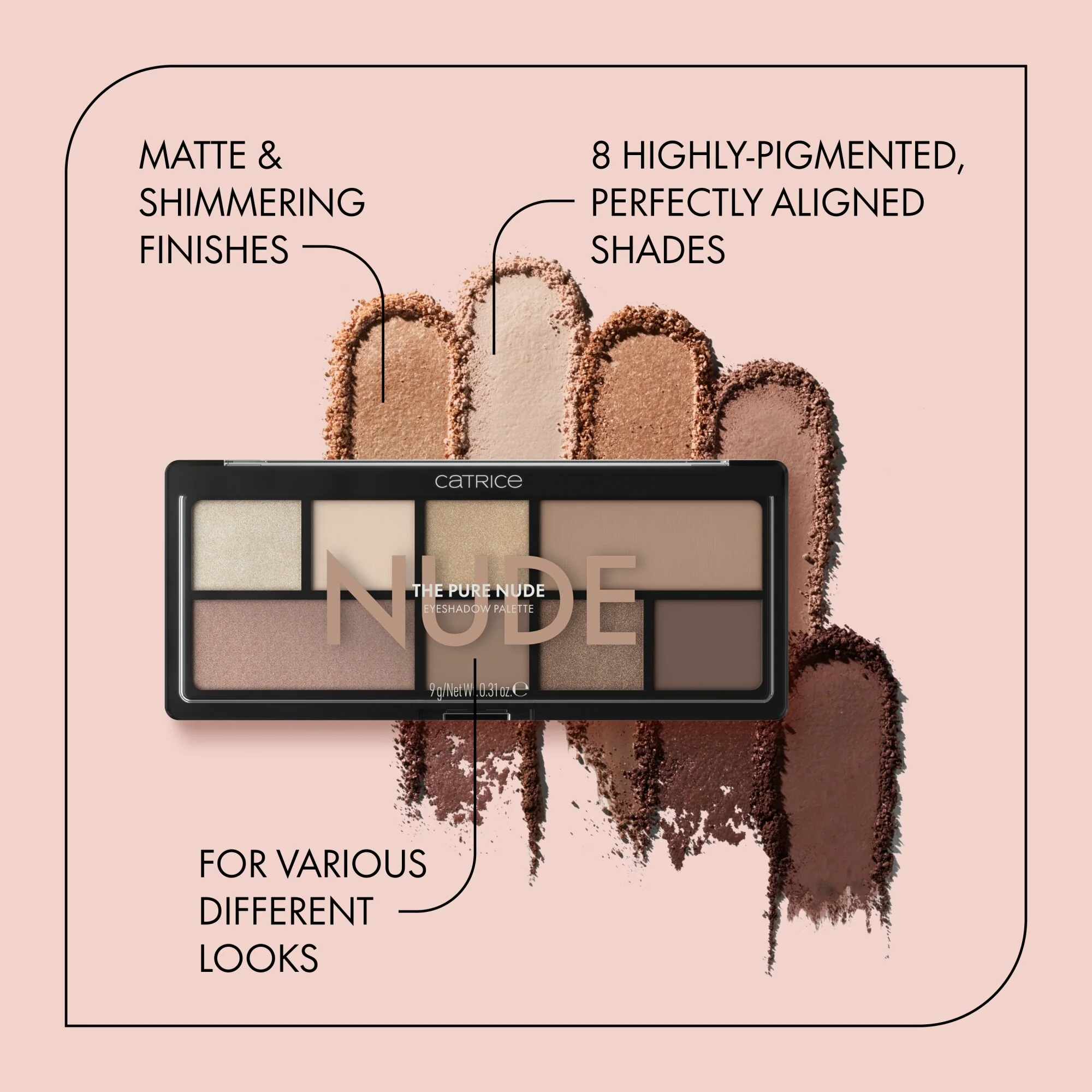 CATRICE The Pure Nude Eyeshadow Palette paleta cieni do powiek, 9 g paleta cieni do powiek, 9 g