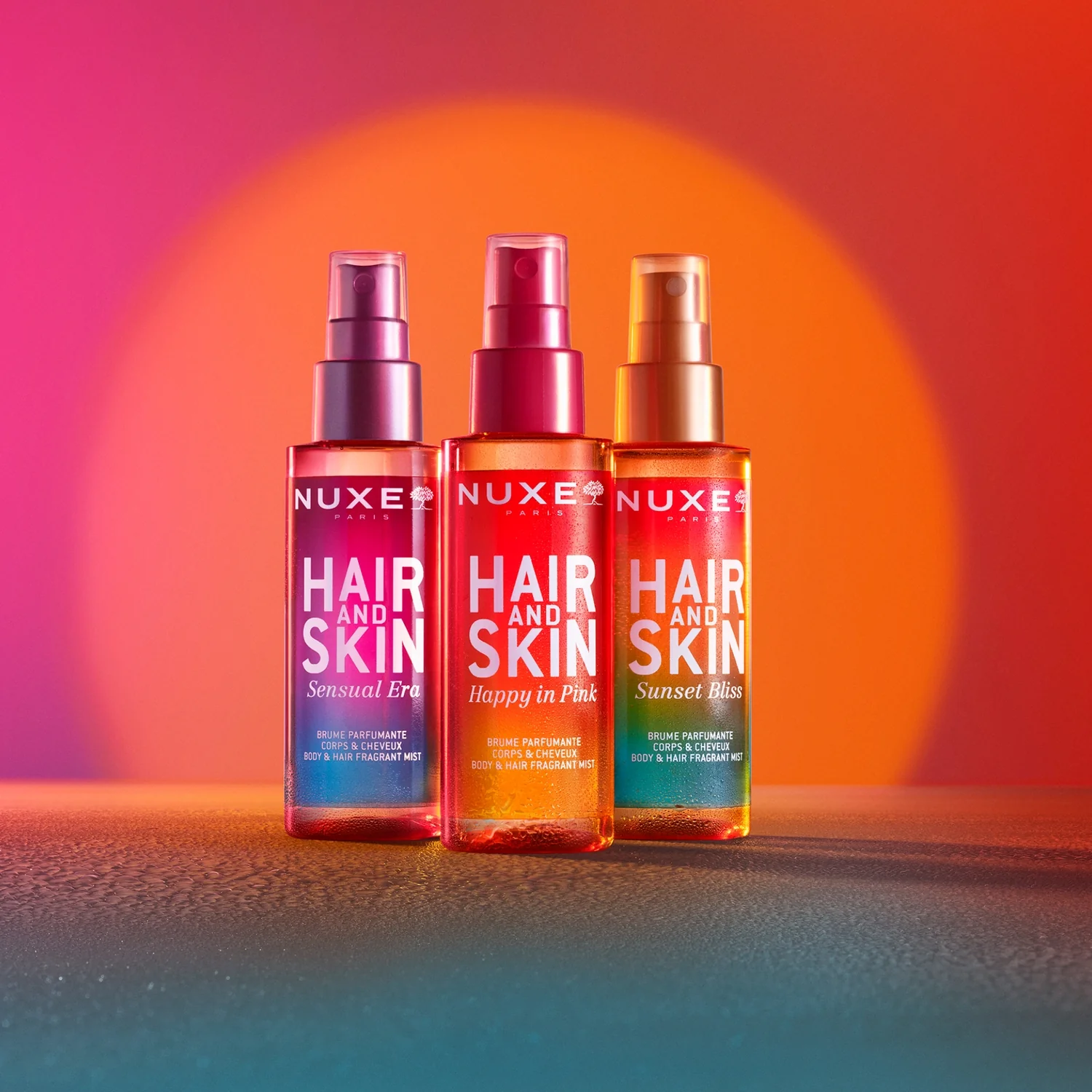 Nuxe Hair & Skin nawilżająca mgiełka do ciała i włosów Happy in Pink, 100 ml