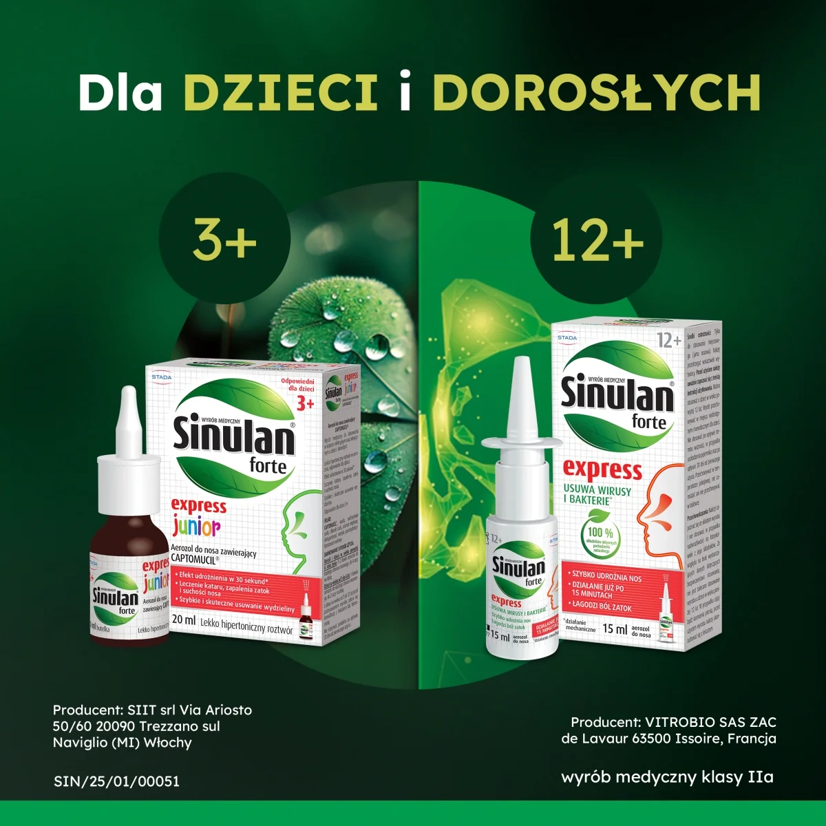 Sinulan Express Forte Junior areozol do nosa, 20 ml