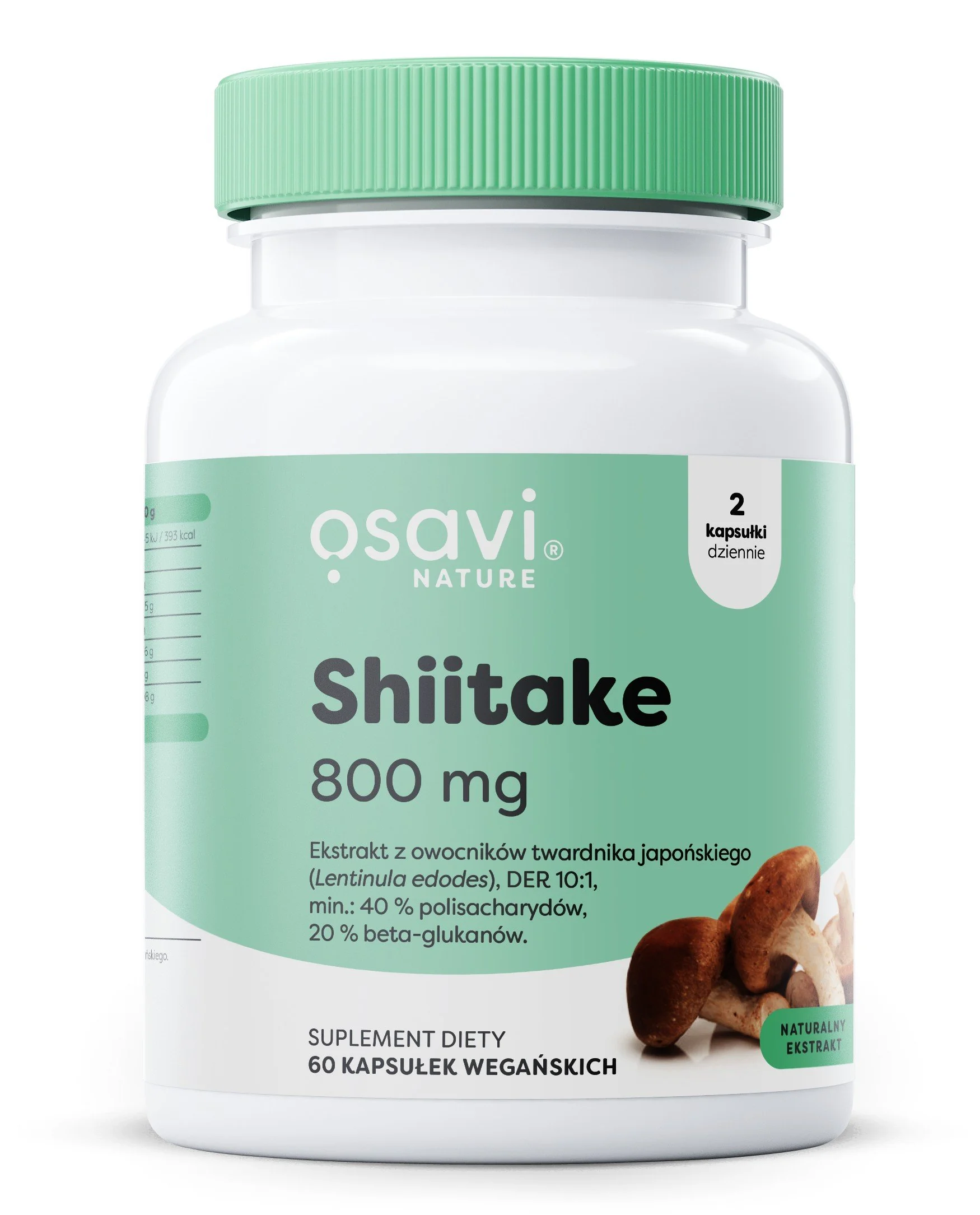 Shiitake 800 mg 60 kapsułek wegańskich