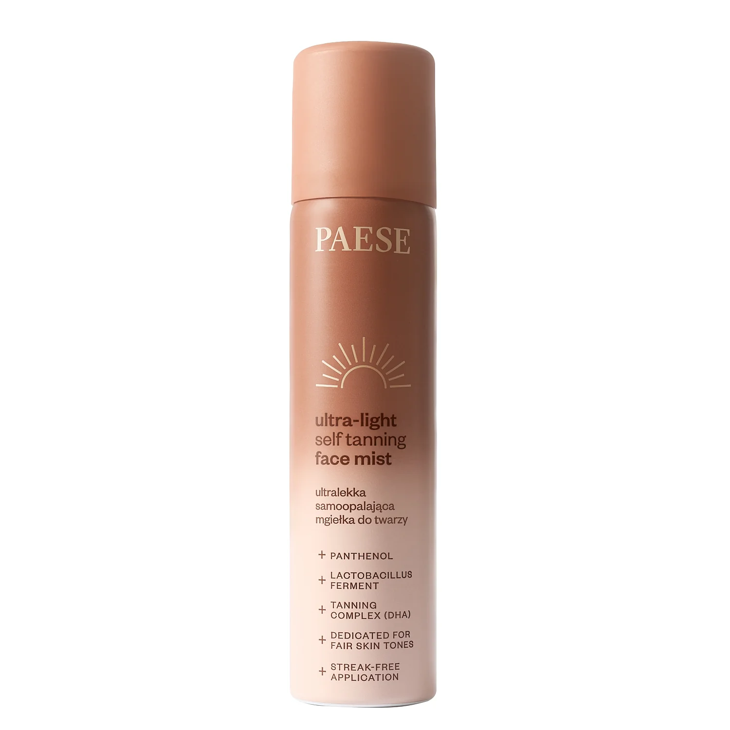 Paese ultralekka samoopalająca mgiełka do twarzy, 75 ml
