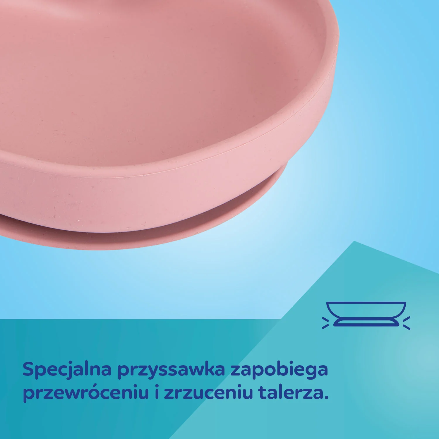 Canpol Babies Silikonowy talerz z przyssawką SERCE różowy, 1 sztuka