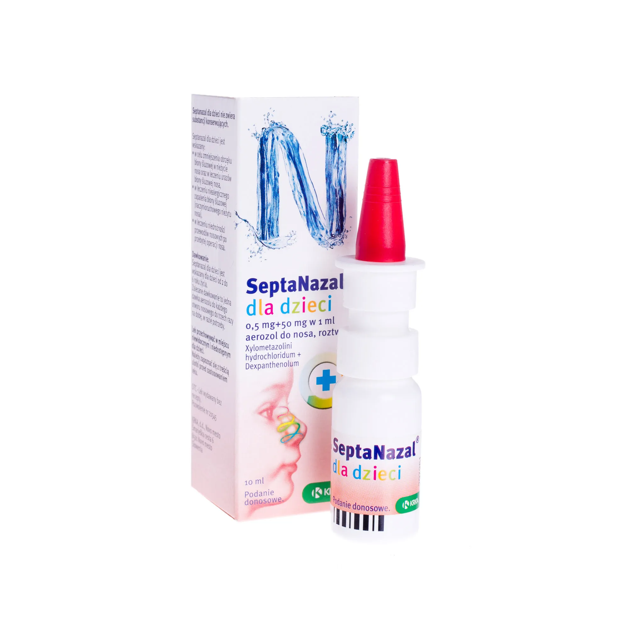 Septanazal dla dzieci, (0,5 mg + 50 mg)/1 ml , aerozol do nosa, 10 ml 
