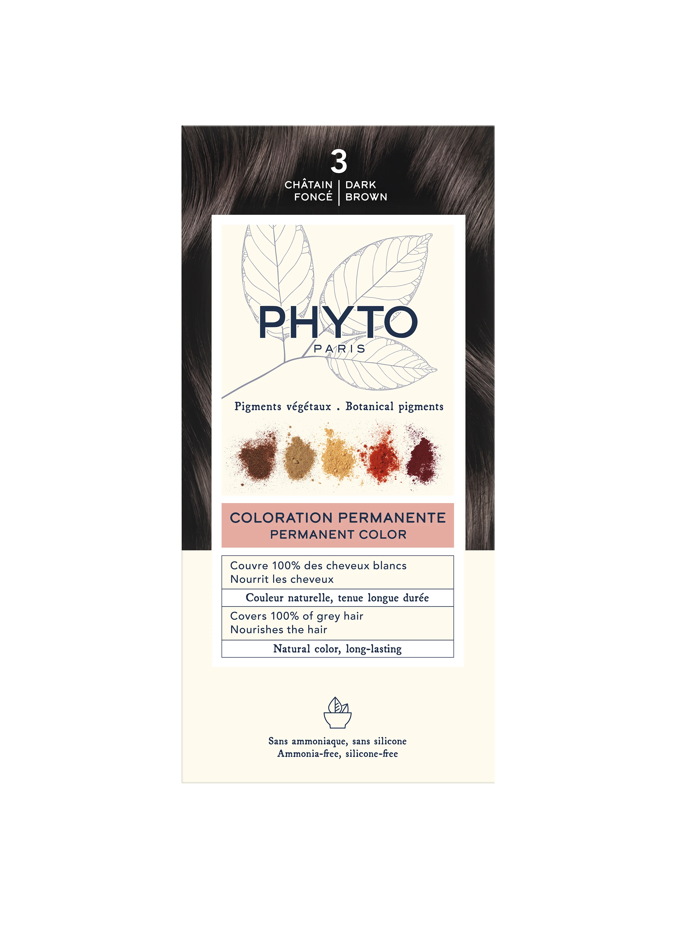 Phyto Color, farba do włosów, 3 ciemny kasztan,  1 opakowanie