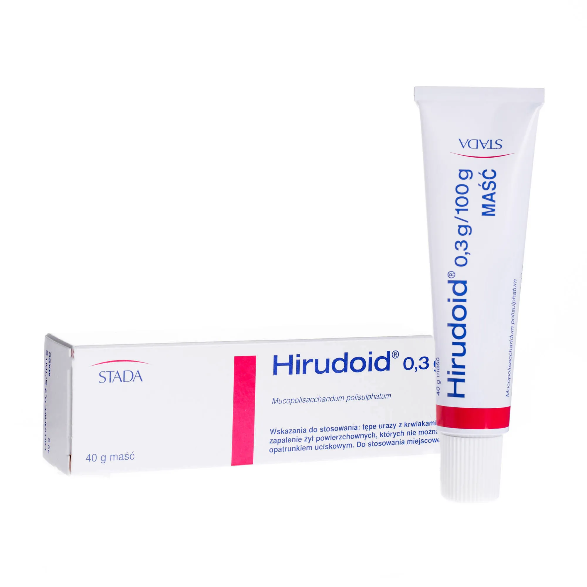Hirudoid 0,3g/100g - maść do stosowania na tępe urazy z krwiakami lub bez krwiaków, 40 g 