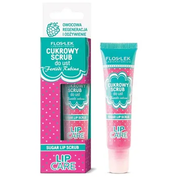 FlosLek Laboratorium Lip Care, cukrowy scrub do ust, zapach malinowy, 14 g 