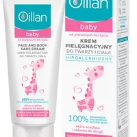 Oillan Baby, krem pielęgnacyjny do twarzy i ciała, do skóry alergicznej, suchej i wrażliwej, 75 ml