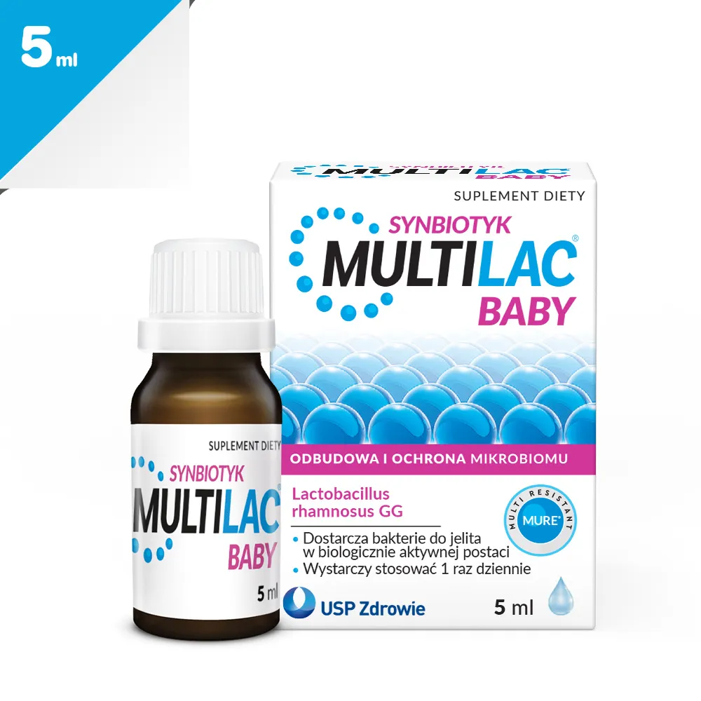 Multilac Baby, synbiotyk w kroplach, 5 ml