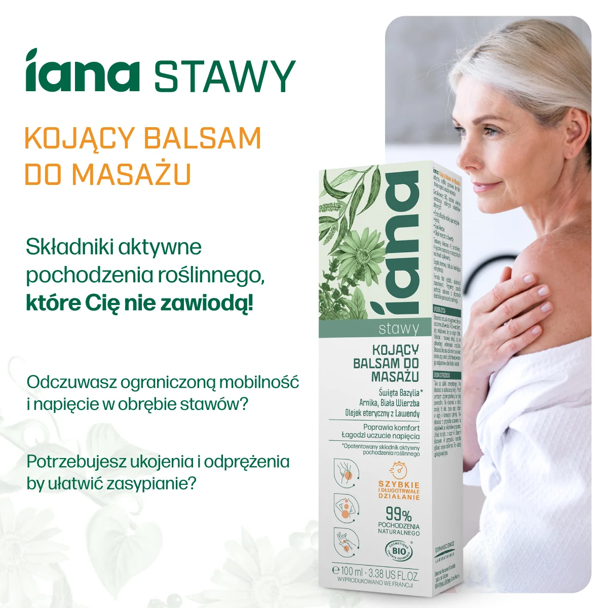 Iana Stawy kojący balsam do masażu, 100 ml