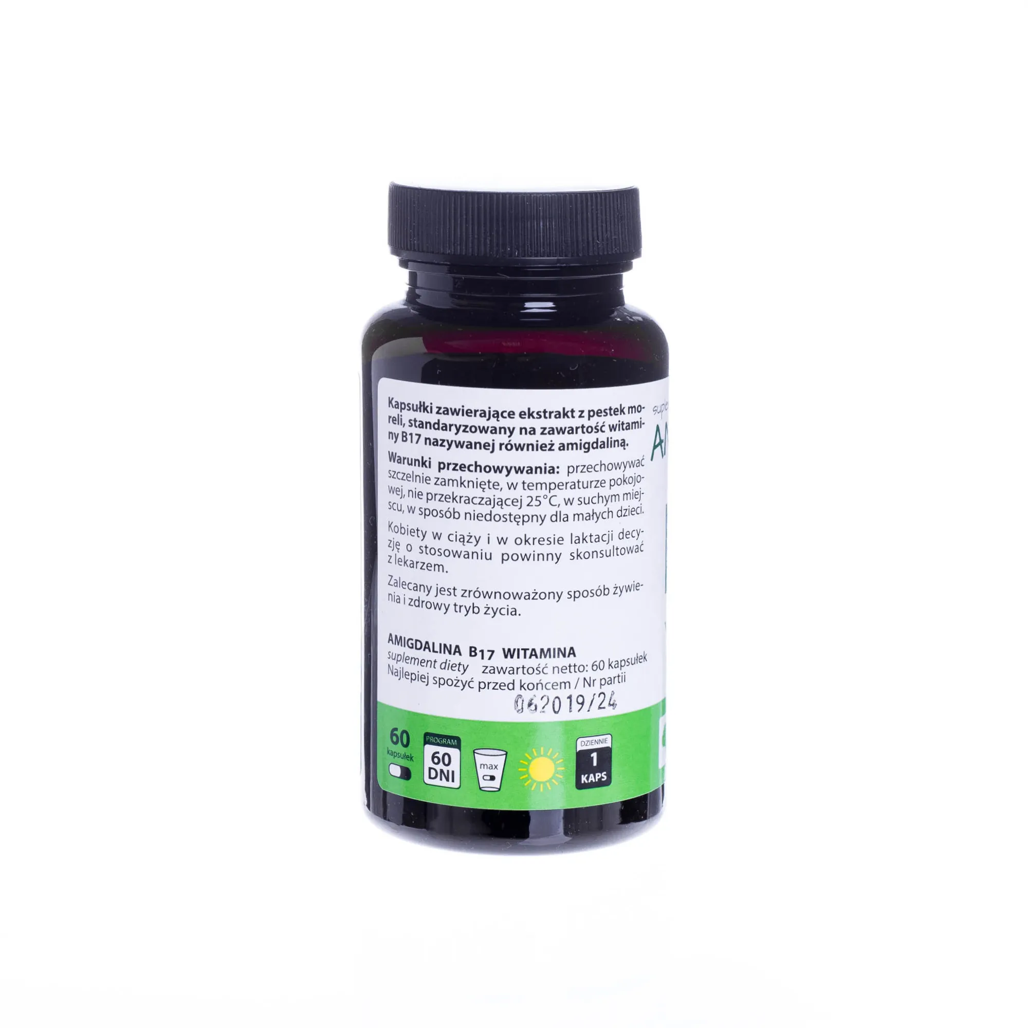 Witamina B17 Amigdalina, suplement diety, 60 kapsułek 