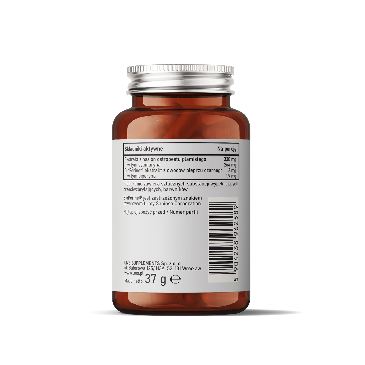 UNS Ostropest plamisty + BioPerine® 60 wege kapsułek