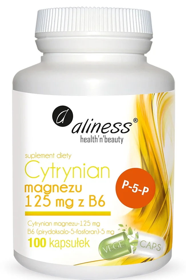 Aliness® Cytrynian Magnezu 125mg z B6 100 kapsułek