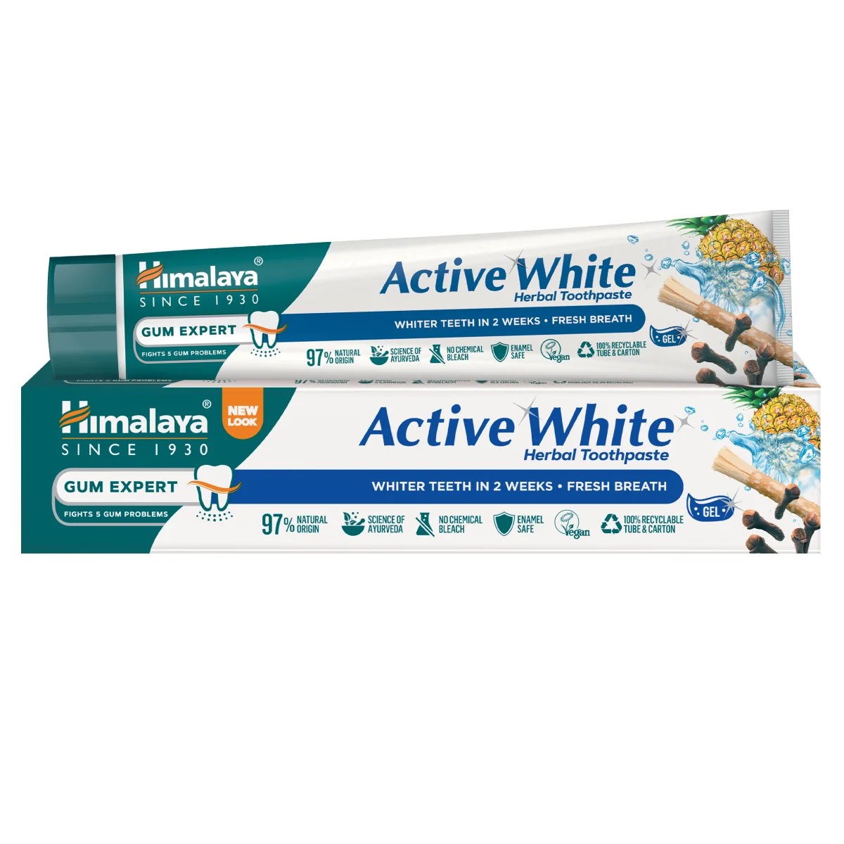 Himalaya Active White ziołowa pasta do zębów w żelu, wybielająca, 75 ml