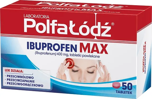 Laboratoria PolfaŁódź Ibuprofen Max, 400 mg, 50 tabletek