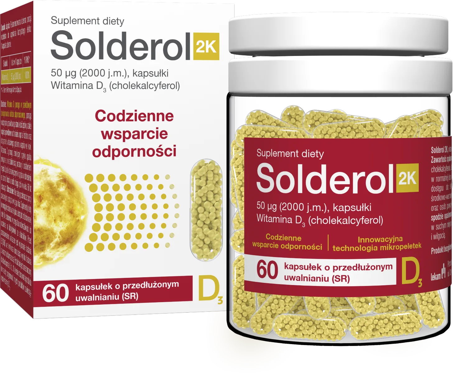 Solderol 2K Witamina D3 2000 j.m. suplement diety, 60 kapsułek o przedłużonym uwalnianiu