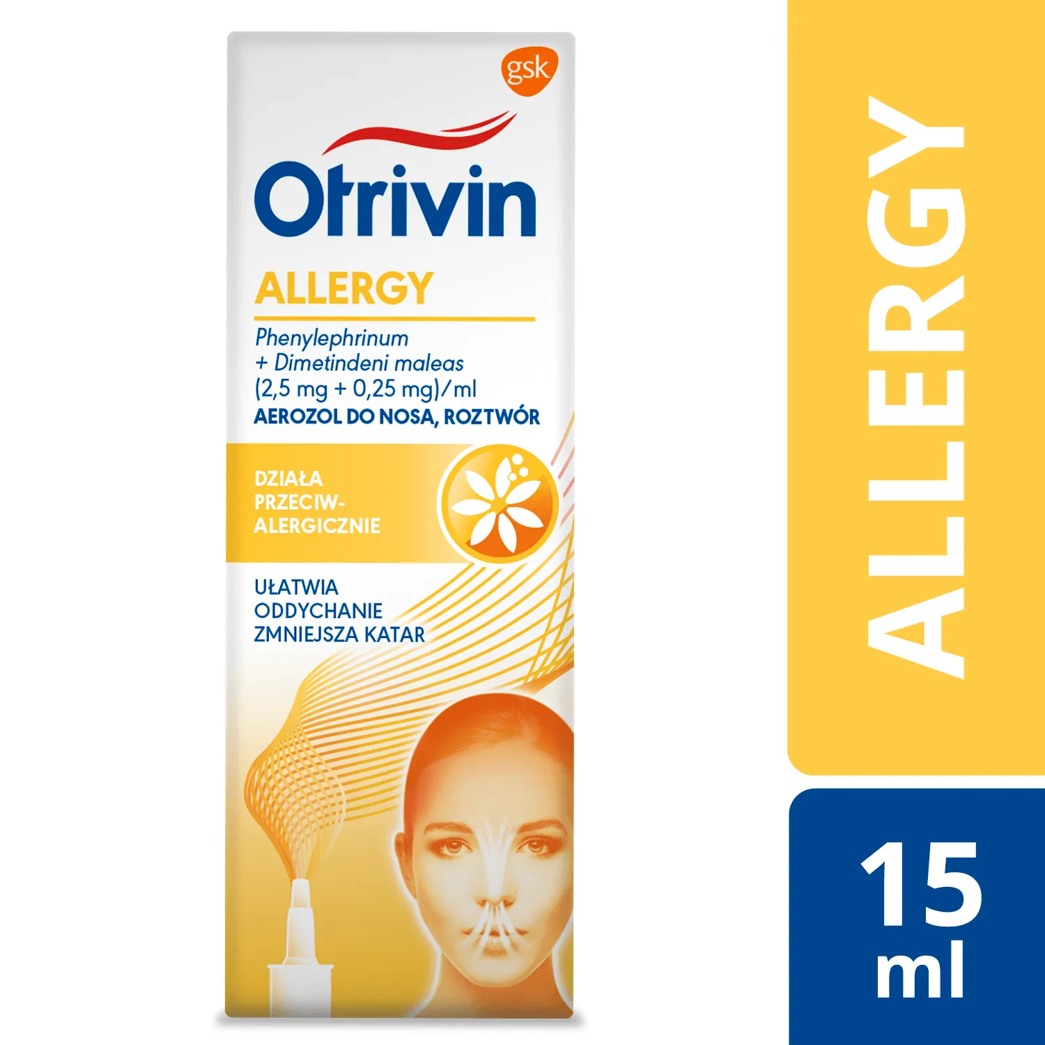 Otrivin Allergy (2,5 mg + 0,25 mg)/ml, aerozol do nosa, 15 ml 