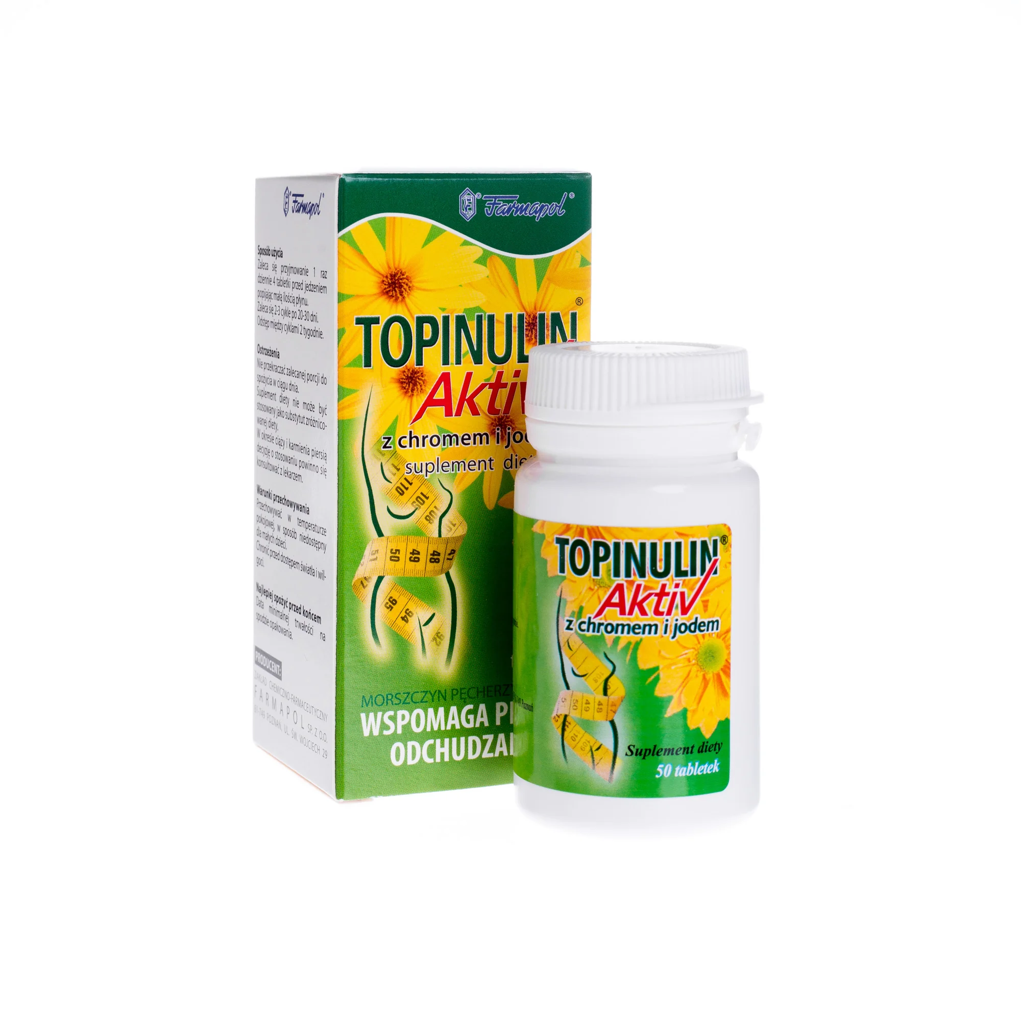 Topinulin Aktiv, z chromem i jodem, suplement diety, 50 tabletek 