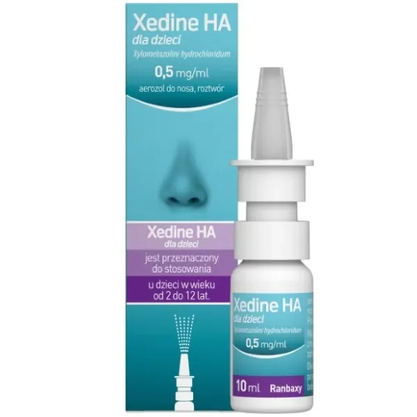 Xedine HA dla dzieci 0,5 mg/ ml aerozol do nosa dla dzieci 2-12 lat, 10 ml