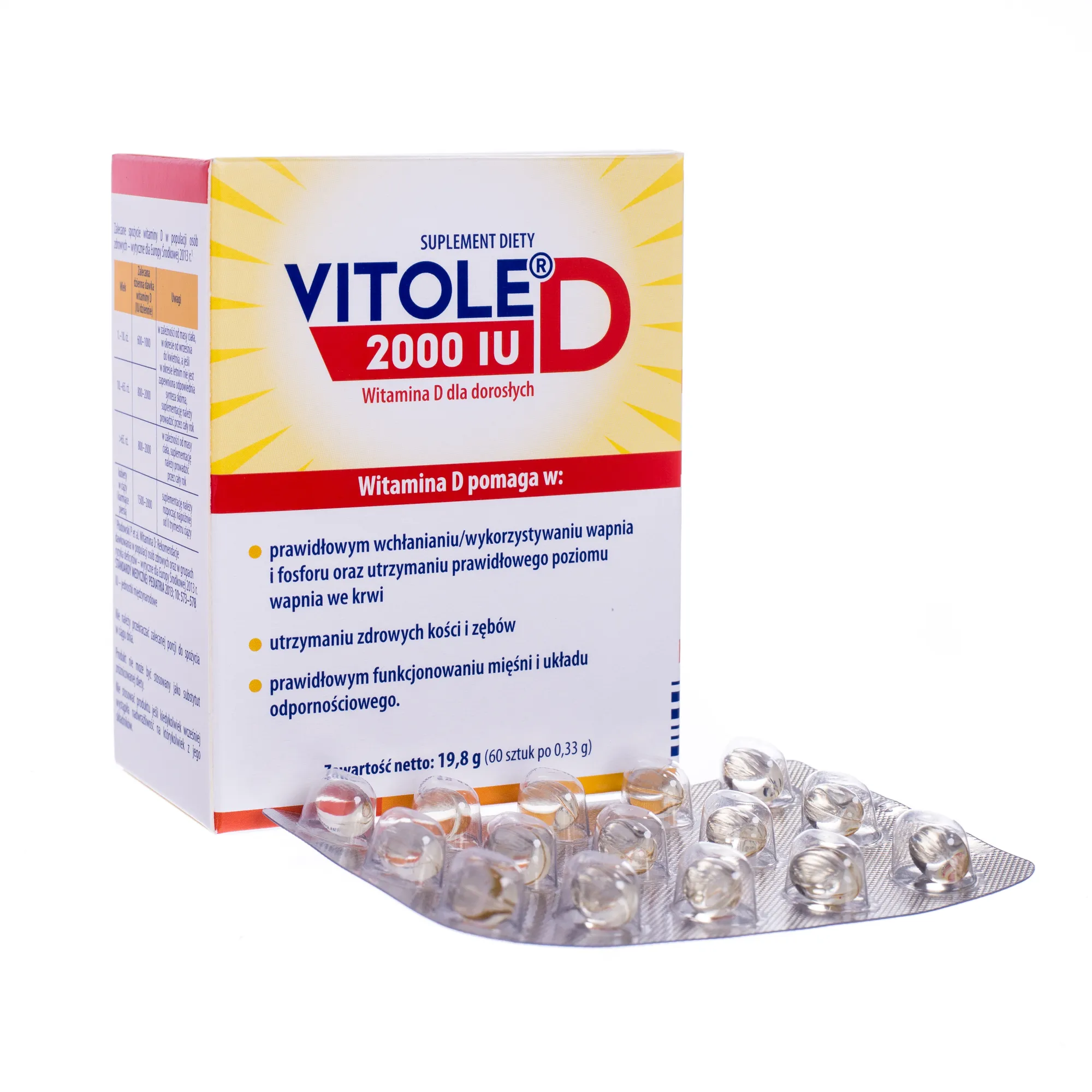 Vitole D 2 000 IU., suplement diety, 60 kapsułek miękkich 