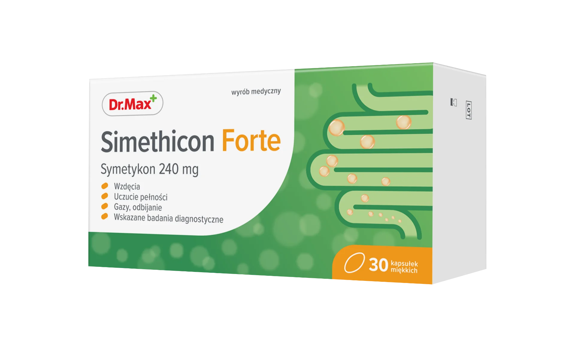 Simethicon Forte Dr. Max 240mg, 30 kapsułek