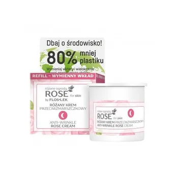 Floslek Rose For Skin różane ogrody, różany krem przeciwzmarszczkowy na noc (REFILL), 50 ml 