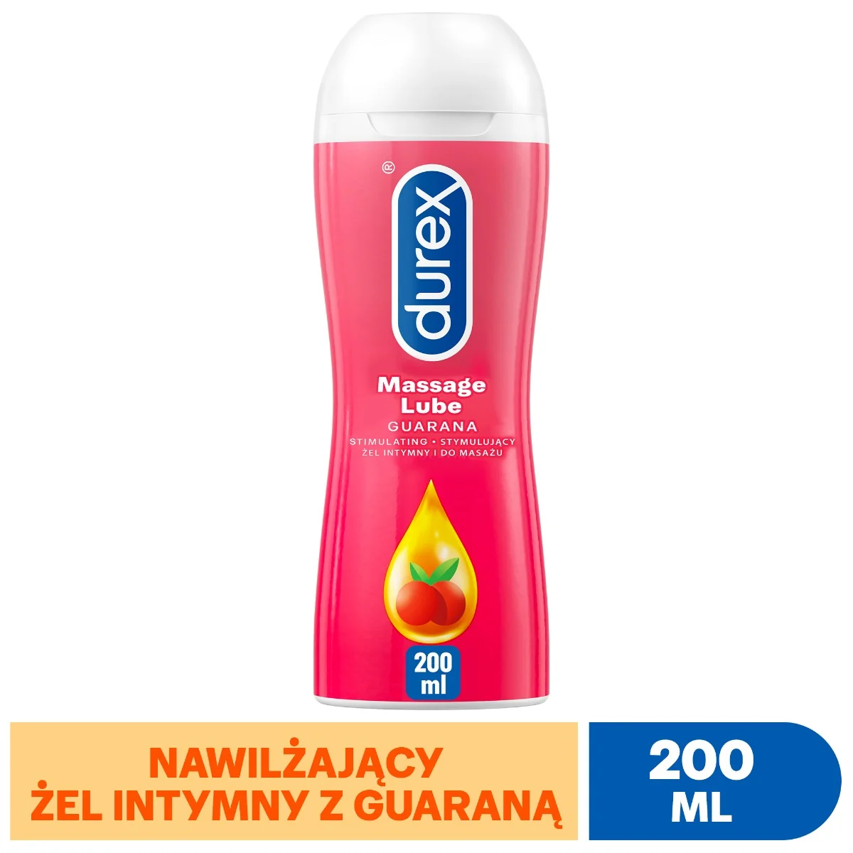Durex Play Massage 2 w 1 stymulujący, nawilżający żel intymny z pobudzającą guaraną, 200 ml